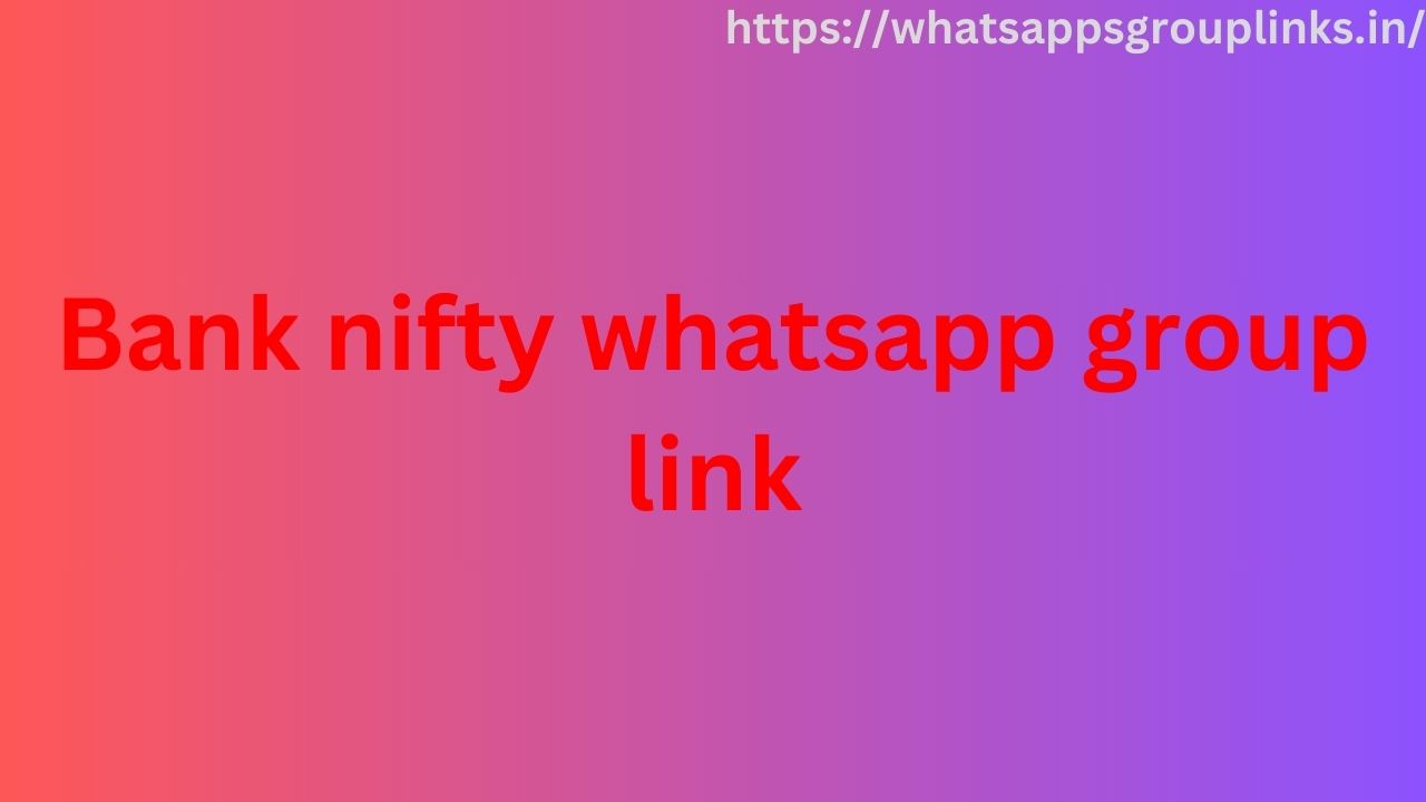 Bank nifty whatsapp group link