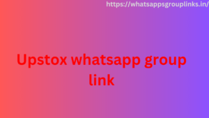 Upstox whatsapp group link